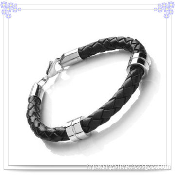 Stainless Steel Bracelet Leather Jewelry Leather Jewelry (HR3132)